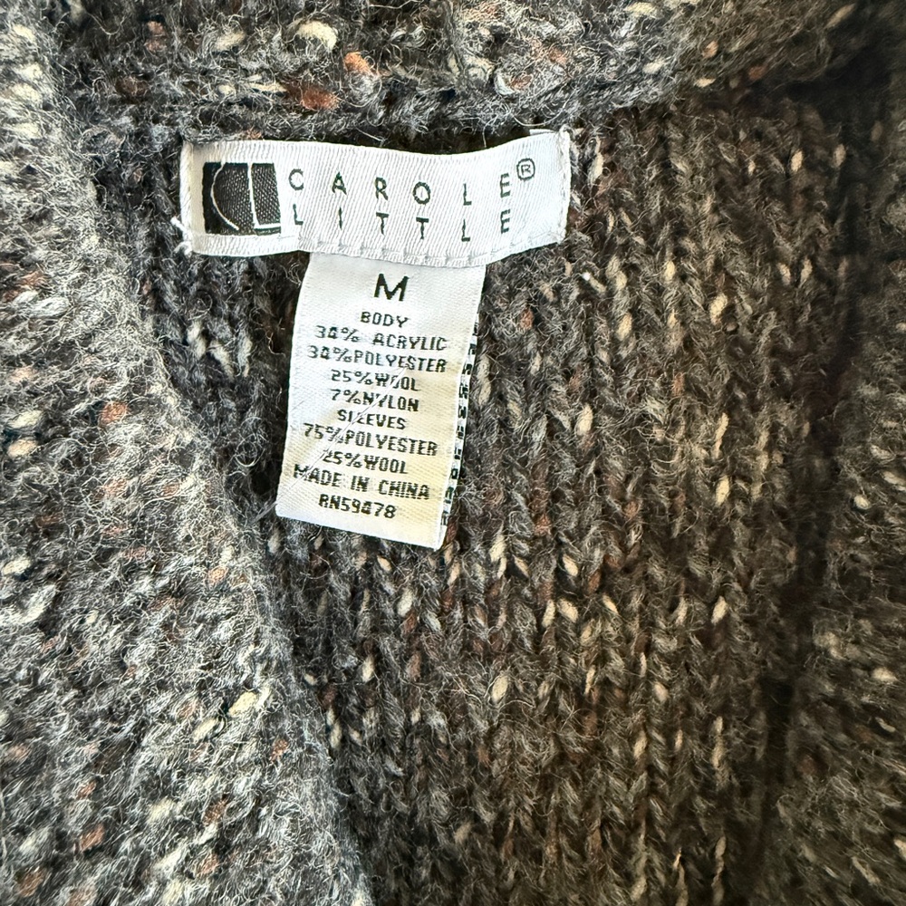 Carole Little Textured Knit Sweater in Gray and Black - Picture 2 of 4